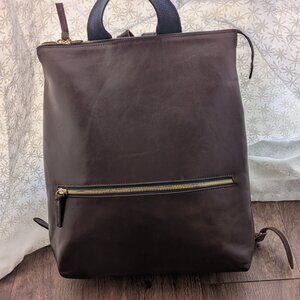 Clare V "Remi" Leather Blackpack Walnut Brown